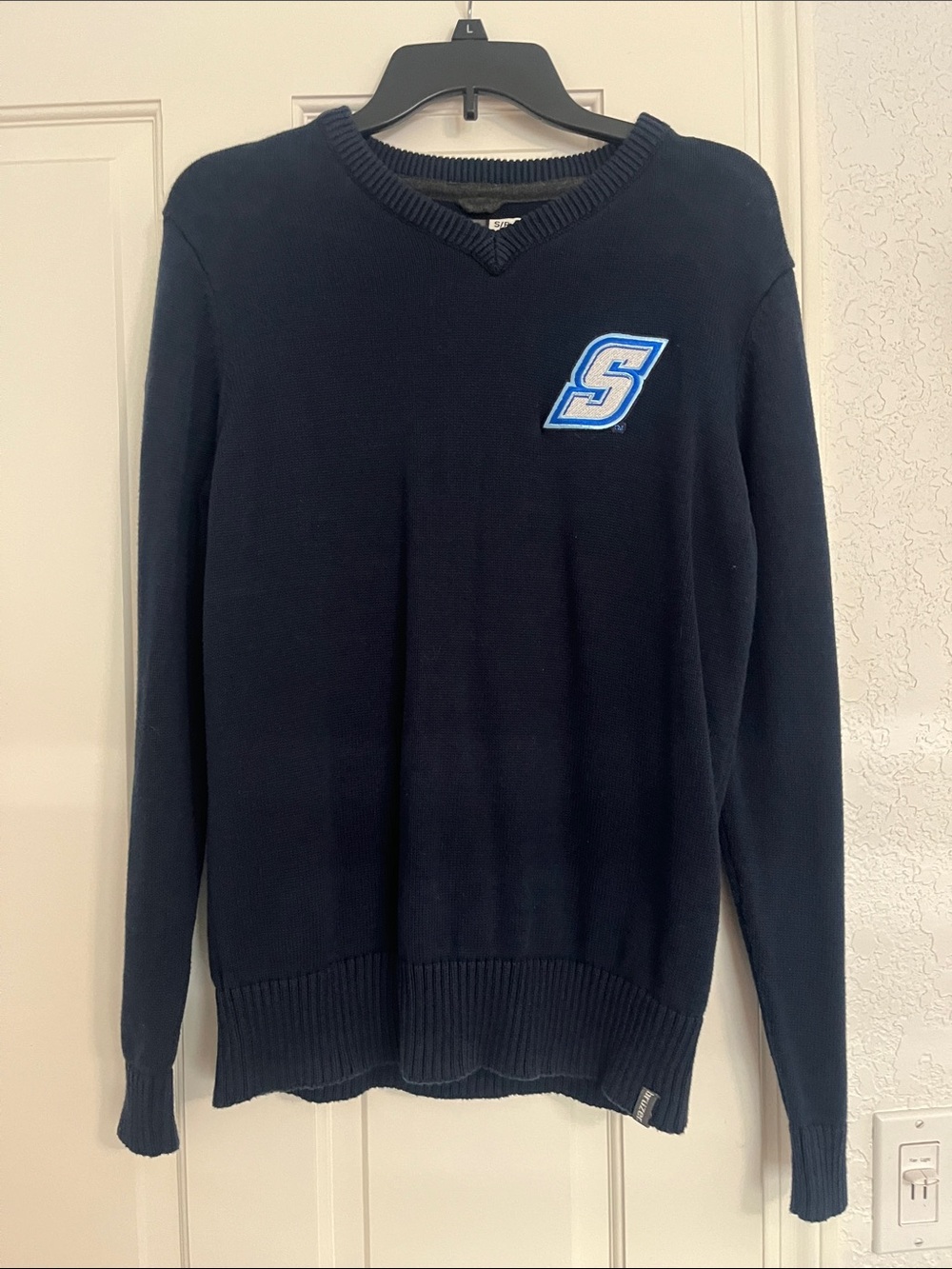 Sonoma State Navy V-Neck Sweater with S Patch